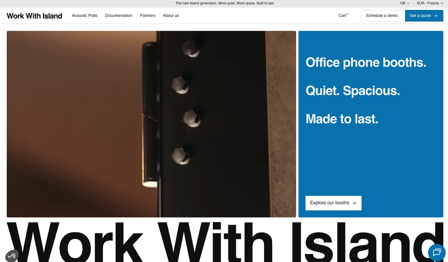 Work With Island homepage after the page and content changes